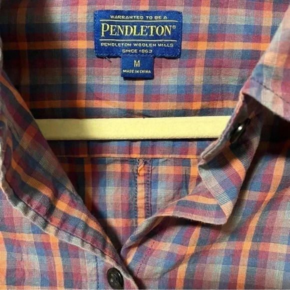 Pendleton plaid cotton  button down shirt - Picture 4 of 4